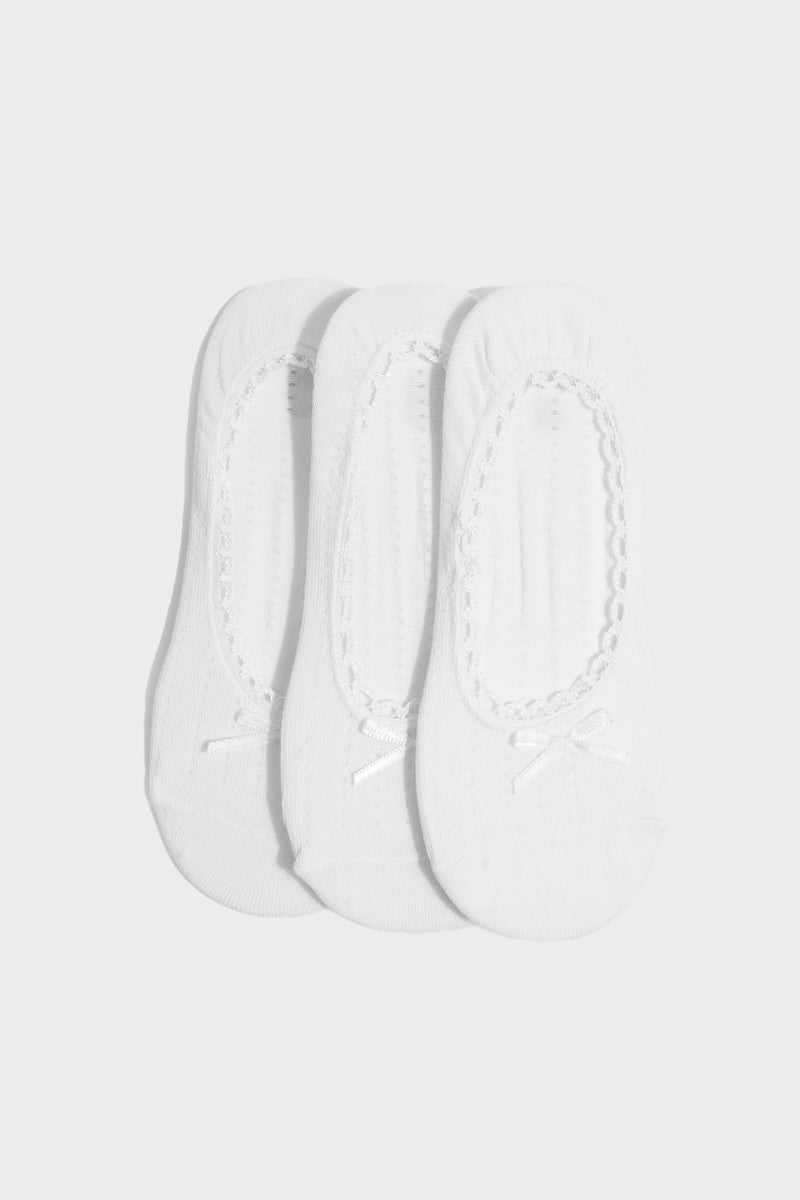 DeFacto White Woman Woman 3 piece Babet Socks Casual - Image 1